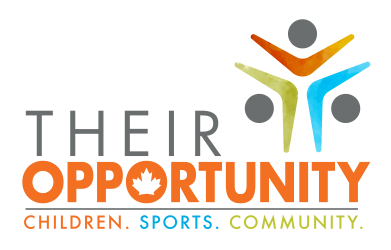 Their Opportunity logo: Children. Sports. Community.